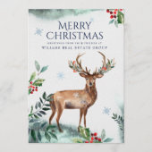 Carte de vœux de Noël de l'entreprise de cerf de h (Devant)