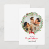 Carte de voeux de Noël de Noël avec photo de couro (Devant / Derrière)