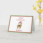 Carte de voeux de Noël de Noël d'Alpaca (Fleur jaune)