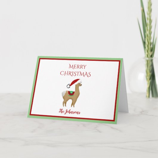 Carte de voeux de Noël de Noël d'Alpaca (Devant)