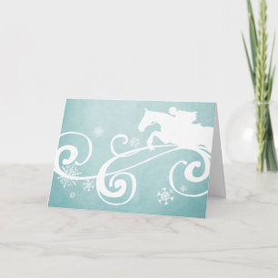 Carte de voeux de Noël de Noël de Snowflake Horse