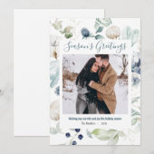 Carte de voeux de Noël de Noël Watercolor Photo (Devant / Derrière)