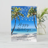 Carte de vœux de Noël de plage côtière tropicale (Debout devant)