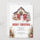Carte de vœux de Noël de ranch rustique modifiable (Devant)