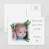 Carte de vœux de Noël de remerciement (Devant / Derrière)