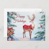 Carte de vœux de Noël de renne (Devant / Derrière)