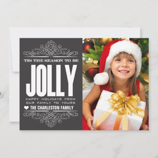 Carte de vœux de Noël de saison Famille Photo (Devant)