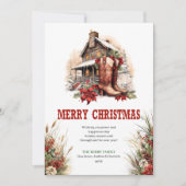 Carte de vœux de Noël de style ranch modifiable (Devant)