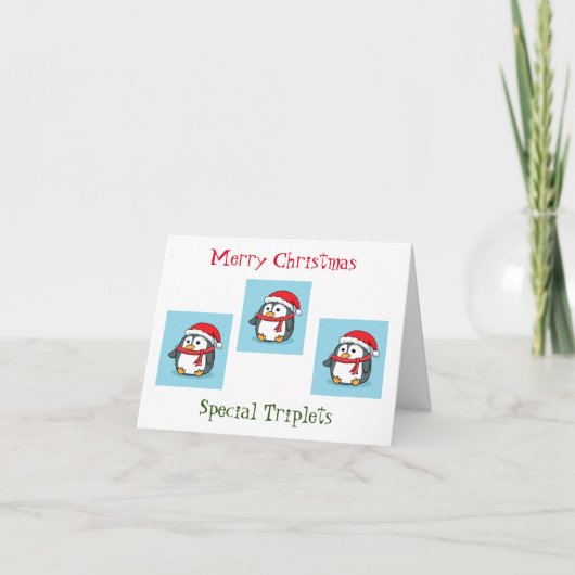 CARTE DE VŒUX DE NOËL DE TRIPLET** (Devant)