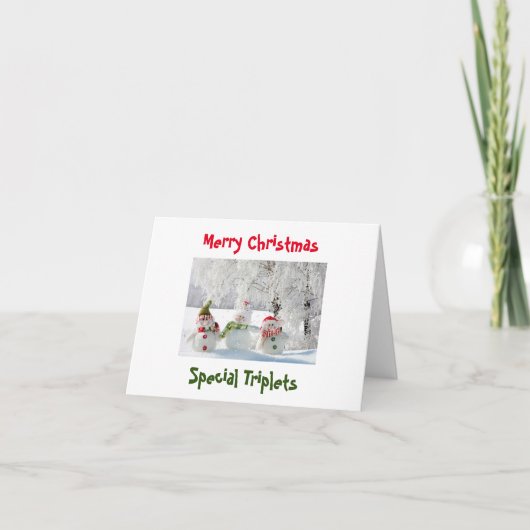 CARTE DE VŒUX DE NOËL DE TRIPLET (Devant)