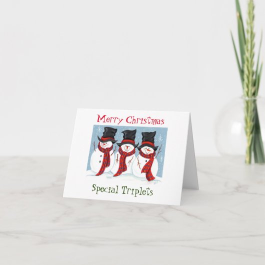 CARTE DE VŒUX DE NOËL DE TRIPLET (Devant)