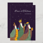 Carte de voeux de Noël de Trois Rois (Devant / Derrière)