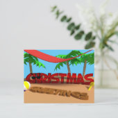 Carte de vœux de Noël de vacances de plage (Debout devant)