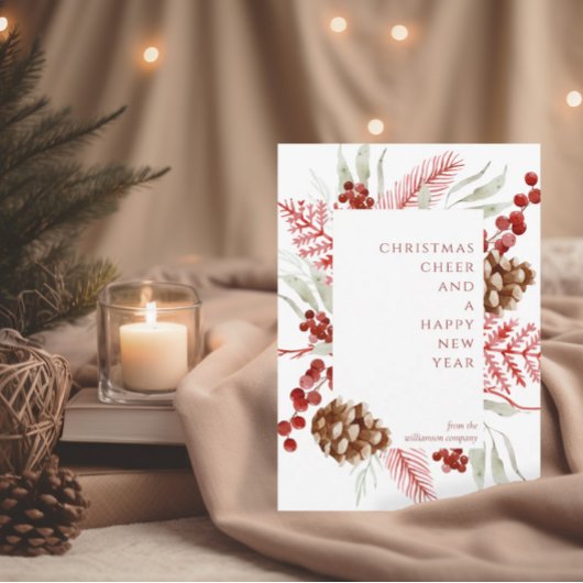 Carte de voeux de Noël de vacances pour entreprise