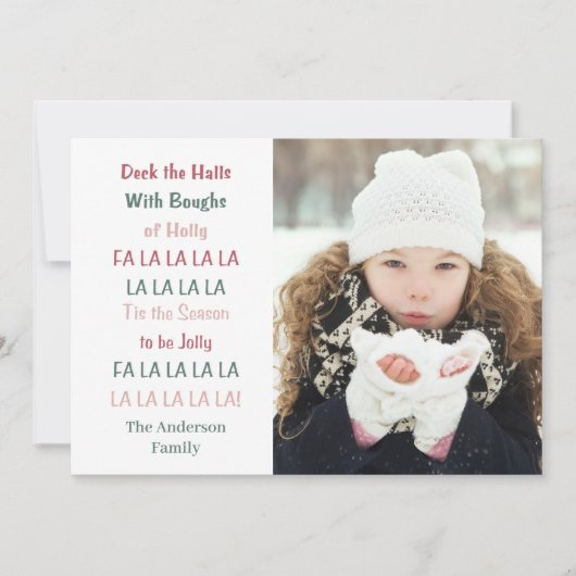 Carte de vœux de Noël Deck The Halls (Devant)