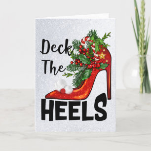 Carte de voeux de Noël Deck The Heels