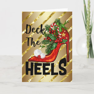 Carte de voeux de Noël Deck The Heels