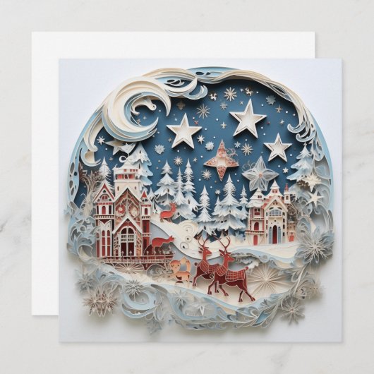 Carte de voeux de Noël décorée (Devant / Derrière)