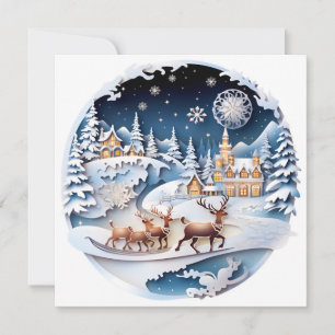 Carte de vœux de Noël décorée pour les fêtes
