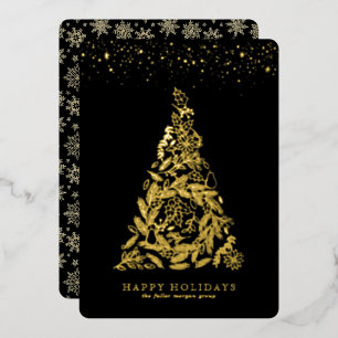 Carte de vœux de Noël d'entreprise Arbre doré