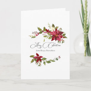 Carte de vœux de Noël d'entreprise au poinsettia a