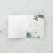 Carte de vœux de Noël d'entreprise Cerf au houx él (Intérieur)