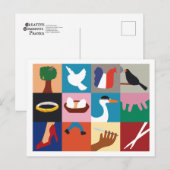 Carte de vœux de Noël des 12 jours de Noël (Devant / Derrière)