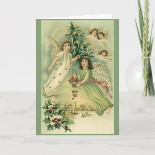 Carte de voeux de Noël des anges victoriens (Devant)