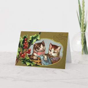Carte de voeux de Noël des chats victoriens