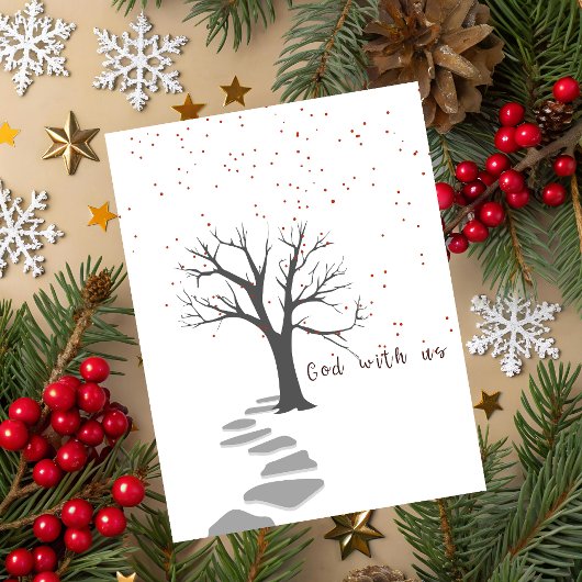 Carte de vœux de Noël Dieu avec nous