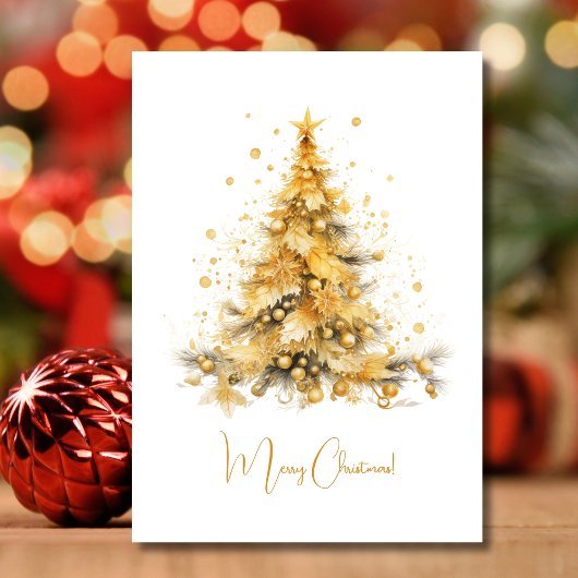 Carte de voeux de Noël d'or