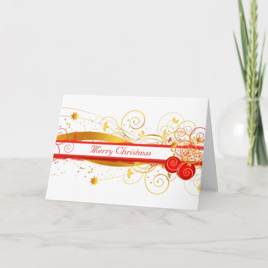 Carte de voeux de Noël d'or (Devant)