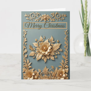 Carte de vœux de Noël dorée