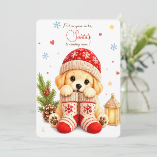 Carte de vœux de Noël douce et cosy pour chien