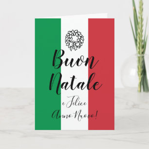 Carte de voeux de Noël drapeau italien Buon Nata