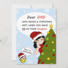 Carte de vœux de Noël drôle de la part d'une fille
