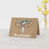 Carte de vœux de Noël drôle de pêche et de chasse (Fleur jaune)