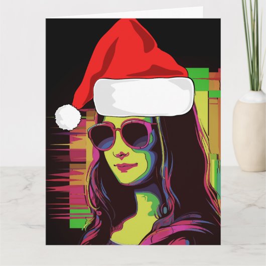 Carte de vœux de Noël drôle MONA LISA (Devant)