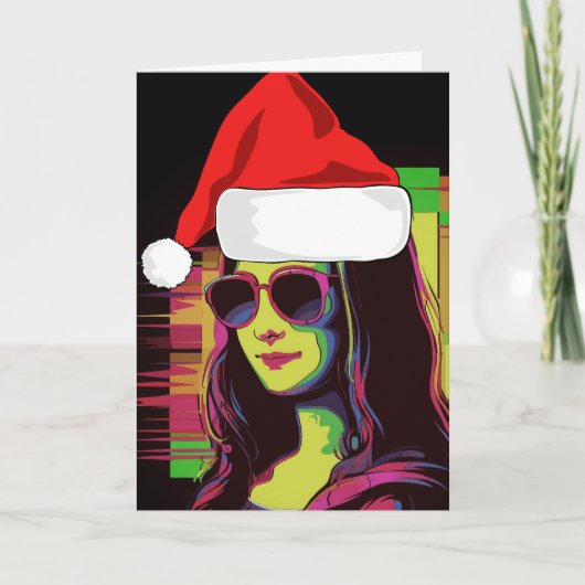 Carte de vœux de Noël drôle MONA LISA (Devant)