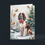Carte de voeux de Noël du chien de Setter anglais<br><div class="desc">Vivez un tourbillon de vacances amusant avec ce chien de Noël de conception ludique! Plein d'énergie festive,  il capture la joie de la saison avec un thème fantasque et chaleureux,  parfait pour répandre la joie.</div>