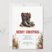 Carte de vœux de Noël du Far West avec éperons et (Devant)