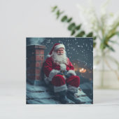 Carte de voeux de Noël du Père Noël (Debout devant)