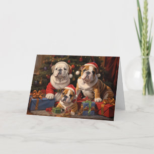Carte de voeux de Noël du Père Noël Bulldogs