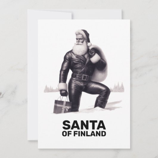 Carte de vœux de Noël du Père Noël de Finlande (Devant)