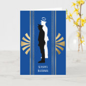 Carte de voeux de Noël du policier spirituel (Fleur jaune)