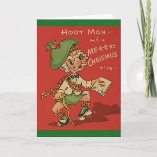 Carte de voeux de Noël écossaise rétro (Devant)