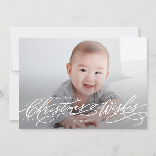 Carte de vœux de Noël Editable Couleur Fête Photo (Devant)