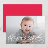 Carte de vœux de Noël Editable Couleur Fête Photo (Devant / Derrière)