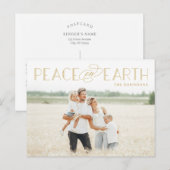 Carte de vœux de Noël éditable couleur Paix sur Te (Devant / Derrière)