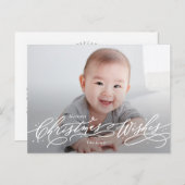 Carte de vœux de Noël éditable couleur Postcard (Devant / Derrière)